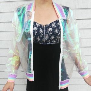 Iridescent holographic jacket